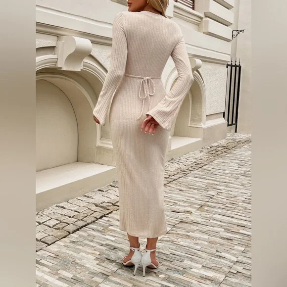 Long sleeve midi dress green - Picture 6 of 15